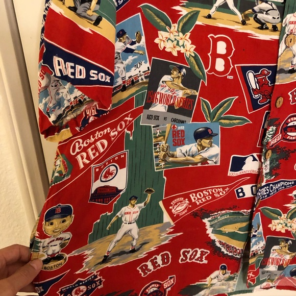 Vintage Boston Red Sox Reyn Spooner Hawaiian Shirt baseball MLB XL - Picture 5 of 9